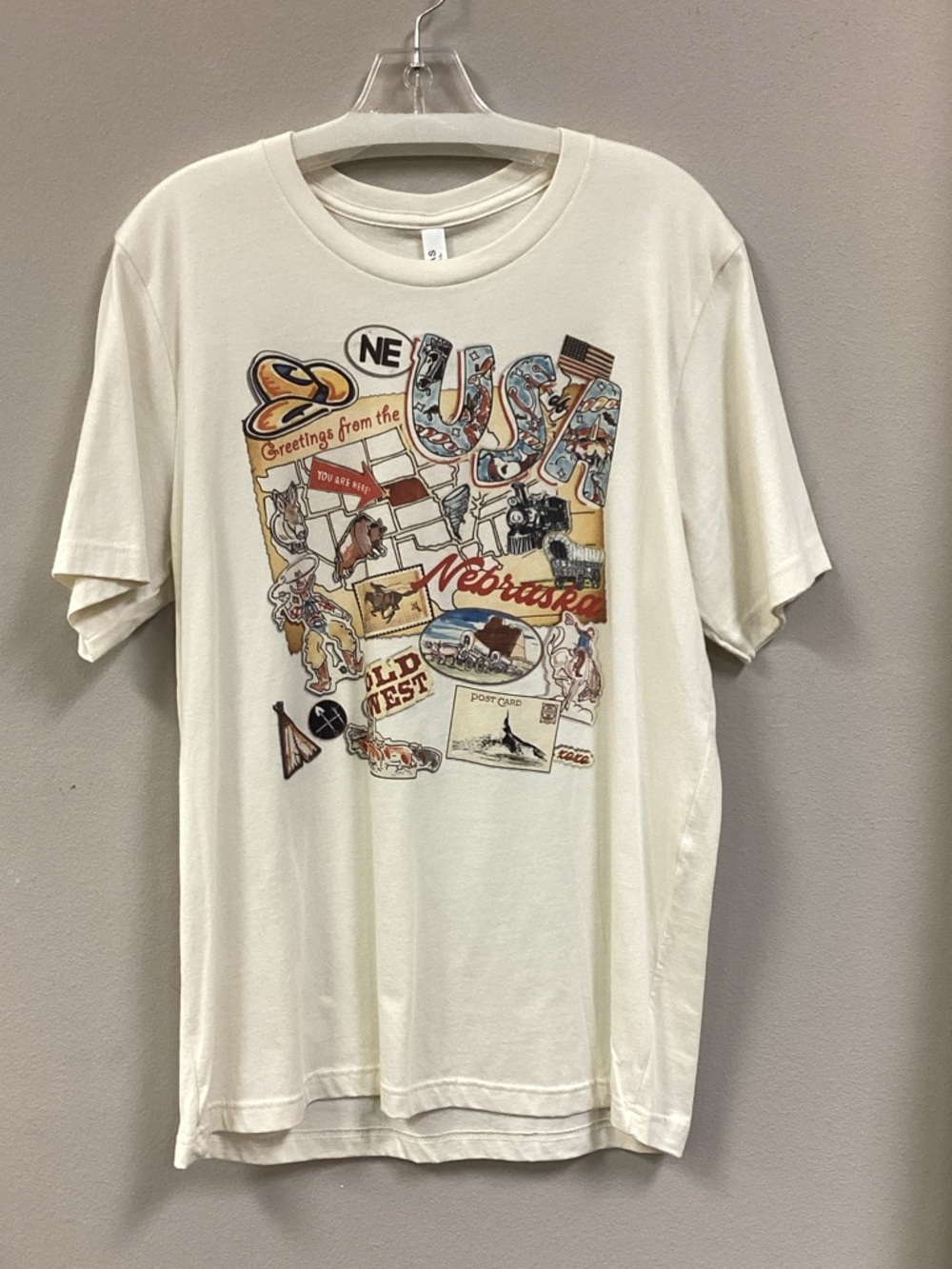 Bella Canvas Cream Short-Sleeve USA Nebraska Graphic Tee